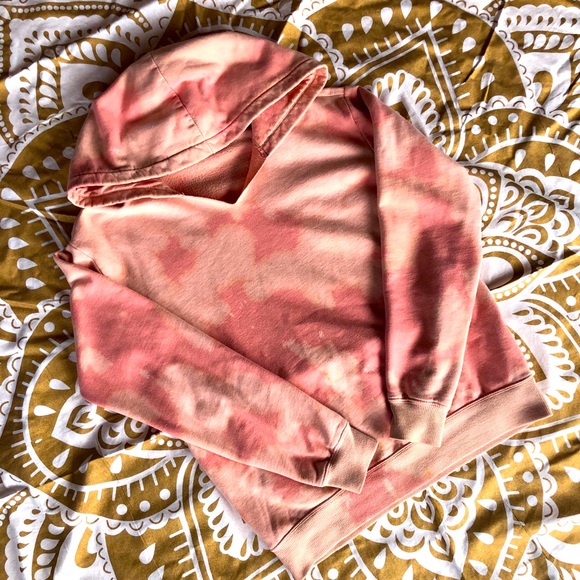 Pink bleach acid wash hoodie - Picture 1 of 4
